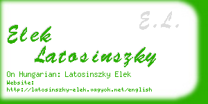 elek latosinszky business card